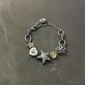 Y2K Alloy Rhinestone Flower Star Heart Pendant Bangle Light Luxury Minimalist Bracelet view 4