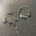 Y2K Alloy Rhinestone Flower Star Heart Pendant Bangle Light Luxury Minimalist Bracelet view 2