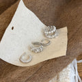 Light Luxury C-Shaped Faux Pearl Zircon Clip-on Earrings, Multilayer Sparkle Ear Cuffs view 2