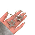 Sparkling Zircon Double Five Point Star Resin Hoop Earrings Sweet Cool Statement Jewelry view 5