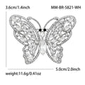 Alloy Enamel Butterfly Rhinestone Brooch Pin For Women Suit Decoration view 6