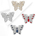 Alloy Enamel Butterfly Rhinestone Brooch Pin For Women Suit Decoration view 2