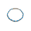 Korean Style Sparkling Zircon Flower Copper Beaded Bracelet With Geometric Ring Charm view 5