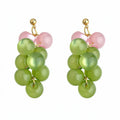 Gradient Jelly Grape Cluster Resin Drop Earrings Sweet Summer Fruit Dangle Jewelry view 5