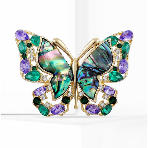 Alloy Abalone Shell Butterfly Brooch For Women's Clothing Decoration