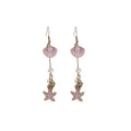 Bohemian Vacation Style Starfish Conch Pearl Crystal Enamel Pendant Drop Earrings view 5