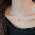 2026 New Copper Zircon Apple Hollow Pendant Necklace Old Money Cute Fruit Geometric Choker view 3