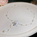 Old Money Floral Faux Pearl Beaded Necklace Korean Sweet Geometric Flower Collarbone Choker view 4
