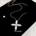 Korean Style Alloy Cross Pentagram Pendant Necklace, Old Money Light Luxury Geometric Collarbone Chain view 2