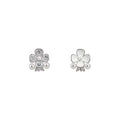 Alloy Rhinestone Enamel Flower Asymmetric Pearl Stud Earrings Cute Chic Design view 5