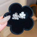 Alloy Rhinestone Enamel Flower Asymmetric Pearl Stud Earrings Cute Chic Design view 4