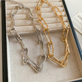 Light Luxury Old Money Alloy Crinkled Geometric Chain Collarbone Necklace For Women view 4
