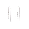 Elegant Alloy Silver Needle Long Star Tassel Threader Drop Ear Chain For Women Fashion Slim Face Earrings view 5
