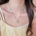 2026 Korean Light Luxury Copper Rabbit Flower Necklace With Colorful Sparkling Zircon Clavicle Chain view 3