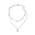 Copper Zircon Star Pearl Floral Necklace Summer Bohemian Vacation Collarbone Jewelry For Women view 5