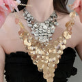Old Money Style Iron Round Geometric Tassel Collarbone Necklace For Women view 1