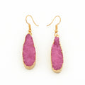 Gold Tone Long Teardrop Crystal Cluster Drop Earrings in Three Colors view 8