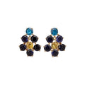 Copper Silver Pin Sparkling Zircon Round Flower Stud Earrings For Women Light Luxury Fashion Jewelry view 5