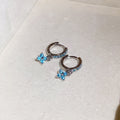 Copper Zircon Flower Stud Earrings With Silver Needles, Geometric Cross Playful Sweet Style view 4