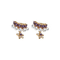 Sparkling Zircon Star Faux Pearl Clip-on Earrings For Women, Elegant No-Piercing Ear Cuffs view 5