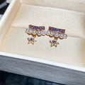 Sparkling Zircon Star Faux Pearl Clip-on Earrings For Women, Elegant No-Piercing Ear Cuffs view 4