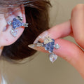 Copper Zircon Grape Heart Ring And Ear Cuff Jewelry Set, Light Luxury Sweet Style view 1