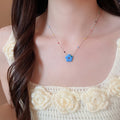Pastoral Glass Crystal Flower Pendant Necklace Sweet Dopamine Floral Collarbone Choker view 3