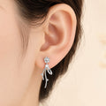 Elegant Zircon Star Stud Tassel Long Drop Silver Needle Five Point Star Fashion Statement Earrings view 1