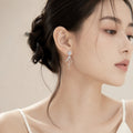 Elegant Zircon Star Stud Tassel Long Drop Silver Needle Five Point Star Fashion Statement Earrings view 3