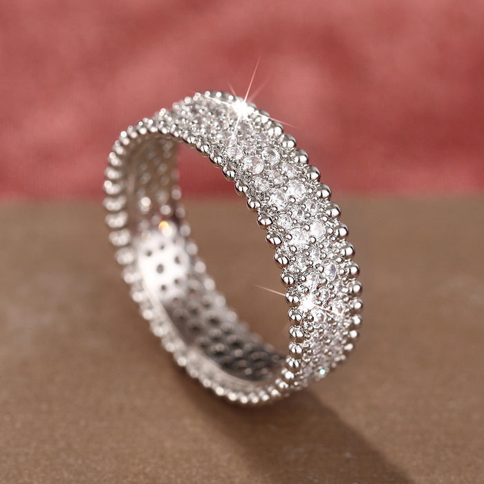 Light Luxury Crisscross Zircon Ring For Women, Daily Commute European American Jewelry