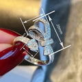 Single Side Bow Design Ring For Women With Wax Set Teardrop Sparkling Zircon Fairy Style Jewelry view 4