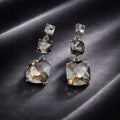 Elegant Luxury Square Zircon Crystal Dangle Drop Earrings With Silver Needle For Women Fashion Earrings view 4