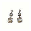 Elegant Luxury Square Zircon Crystal Dangle Drop Earrings With Silver Needle For Women Fashion Earrings view 5