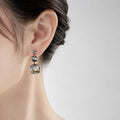 Elegant Luxury Square Zircon Crystal Dangle Drop Earrings With Silver Needle For Women Fashion Earrings view 2