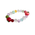 Fresh Sweet Apple Zircon Crystal Beaded Necklace Bracelet Earrings Ring Jewelry Set view 5