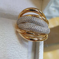 Two Tone Palace Style Electroplated Rhinestone Ring For Women, Heavy Luxury Single Jewelry view 1