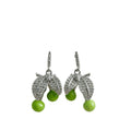 Copper Cherry Stud Earrings With Zircon Leaf Enamel, Minimalist Fashion OL Fruit Jewelry view 5