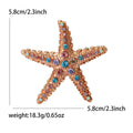 Alloy Rhinestone Starfish Brooch For Tropical Beach Style Outfits view 6