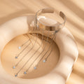 Gold Plated Wide Star Open Arm Cuff Smooth Single Layer Tassel Upper Arm Bracelet Starry Sky Chain view 4