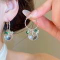 Summer Colorful Artificial Crystal Beaded Round Hoop Earrings, Fresh Forest Vacation Style view 3