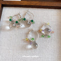 Summer Colorful Artificial Crystal Beaded Round Hoop Earrings, Fresh Forest Vacation Style view 2
