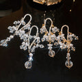 Ethnic Geometric Glass Crystal Tassel Drop Earrings With Silver Needle Sweet Fairy Style view 4