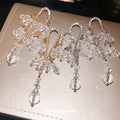 Ethnic Geometric Glass Crystal Tassel Drop Earrings With Silver Needle Sweet Fairy Style view 2