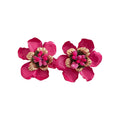 Vintage Enamel Flower Stud Earrings Iron Palace Style Elegant Light Luxury Floral Ear Jewelry view 5