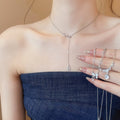 Korean Style Sparkling Zircon Flower Round Copper Necklace For Women Light Luxury Geometric Choker view 2