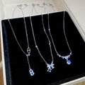 Korean Style Sparkling Zircon Flower Round Copper Necklace For Women Light Luxury Geometric Choker view 1