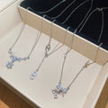 Korean Style Sparkling Zircon Flower Round Copper Necklace For Women Light Luxury Geometric Choker view 3
