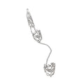 Gothic Cyberpunk Iron Chain Finger Bracelet With Hollow Cone Tassel Hand Harness Ring Design view 5