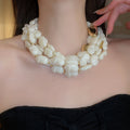 Maillard Style Multilayer Acrylic Geometric Statement Choker Necklace For Vacation Wear view 3