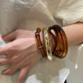 Irregular Open Acrylic Bangle For Women, Geometric Unique Fashion Statement Bracelet view 1